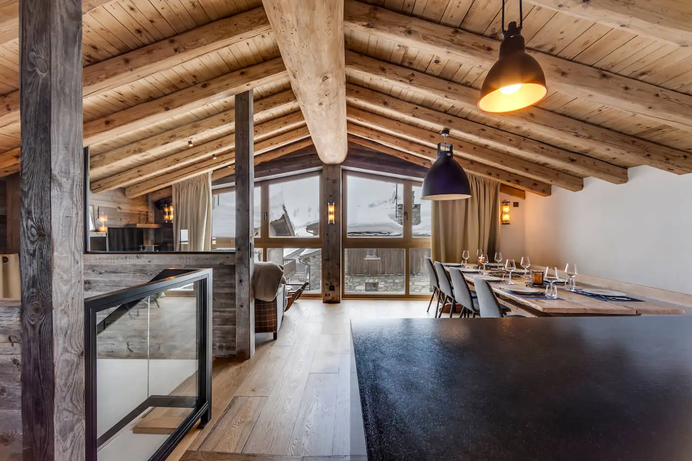 chalet loup living dining 